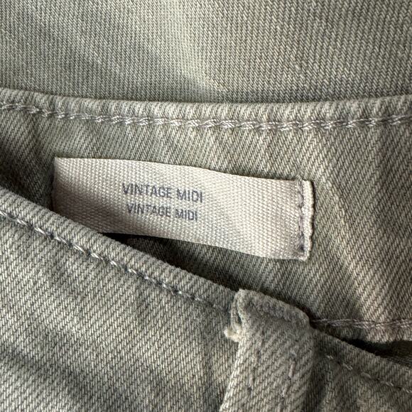 Universal Thread SZ 2/26 Vintage MIDI Jean Shorts Distressed Frayed Dusty Olive - Picture 6 of 8